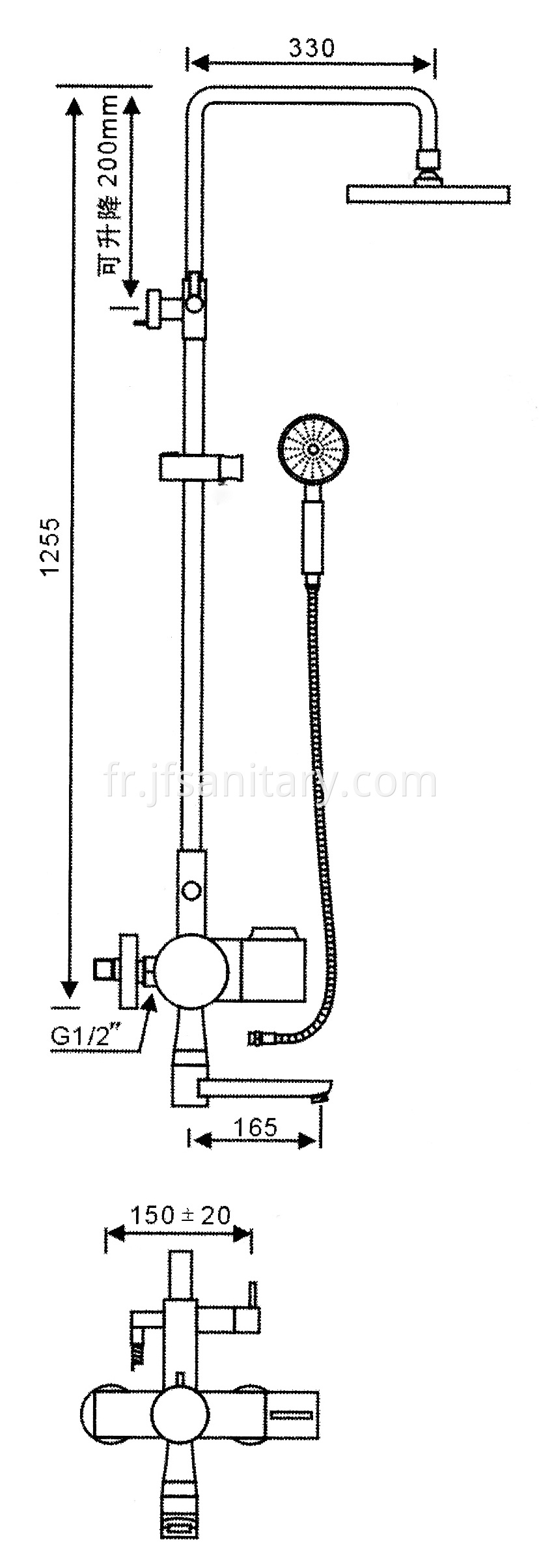 Size Of Thermostatic Mixing Valve Shower